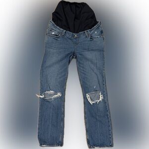 Abercrombie & Fitch Women's Ripped Straight Leg Jeans - Blue